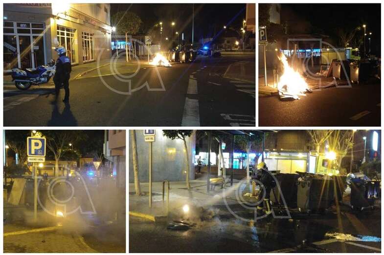 Incendio del contenedor (Foto TA)